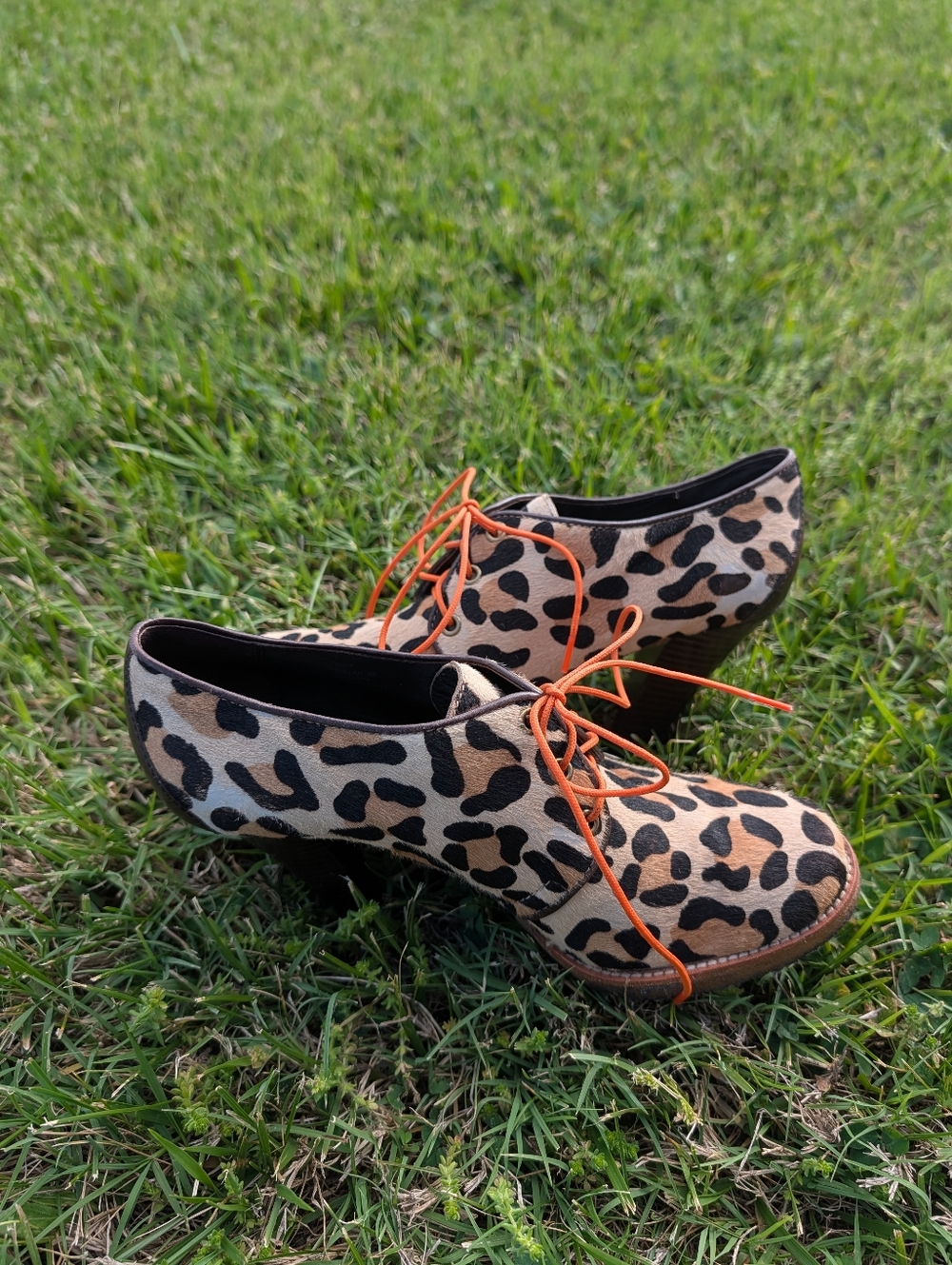 🐆 Vintage Y2K Coach Tullah Leopard Print Lace-Up Calf Hair Ankle Booties, 9B - Picture 5 of 13